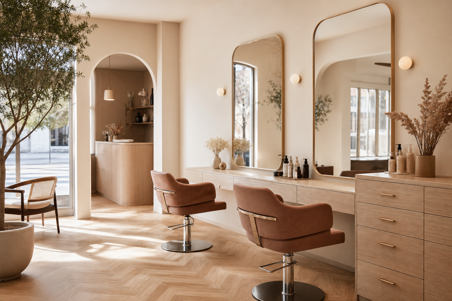 Lys og indbydende frisørsalon